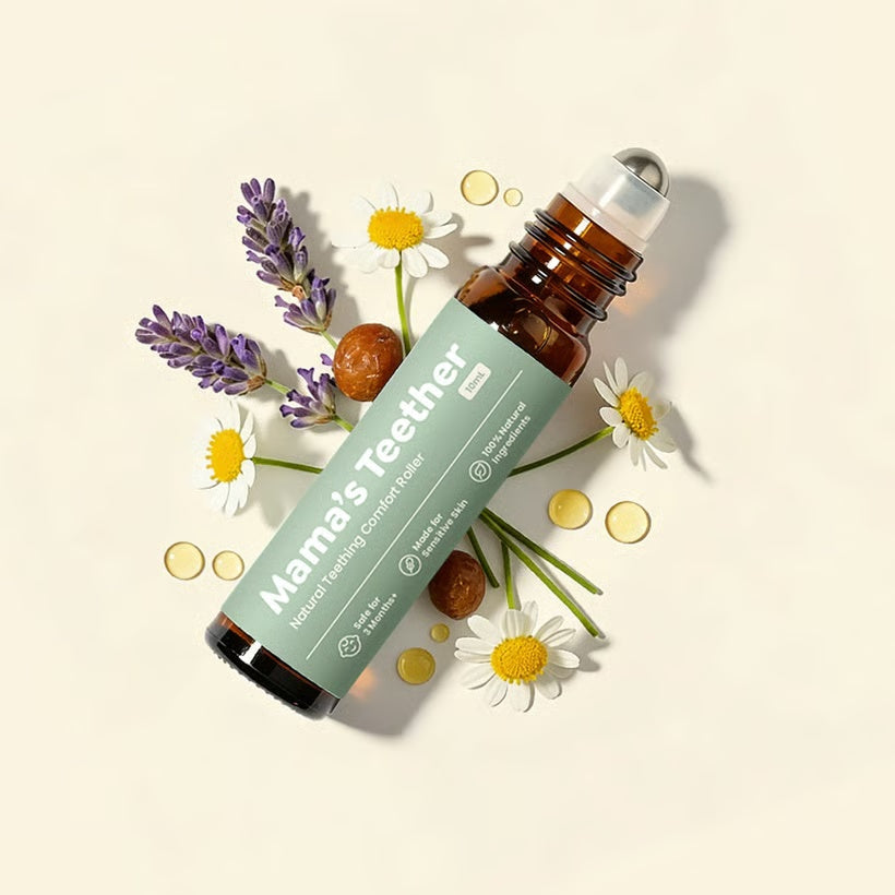Mama's Teether roller with lavender, chamomile and botanical ingredients